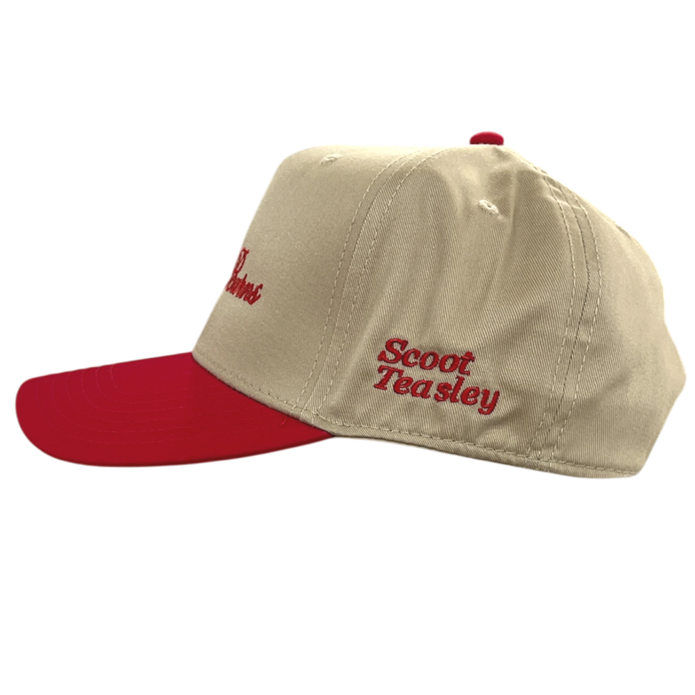 Khaki and Red Whiskey Burns Hat