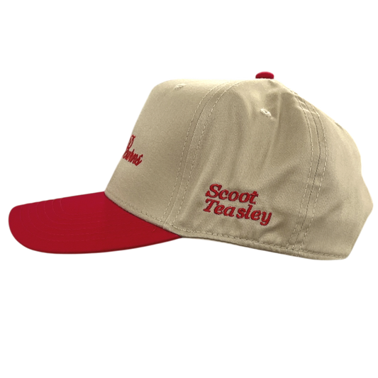 Khaki and Red Whiskey Burns Hat
